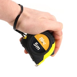 5M Retractable Measuring Tape | 5 Metre Measuring Tape with Grip Tape Lock | Metric Tape Measure with Fractions | DIY Tape Measure (1 Pack)