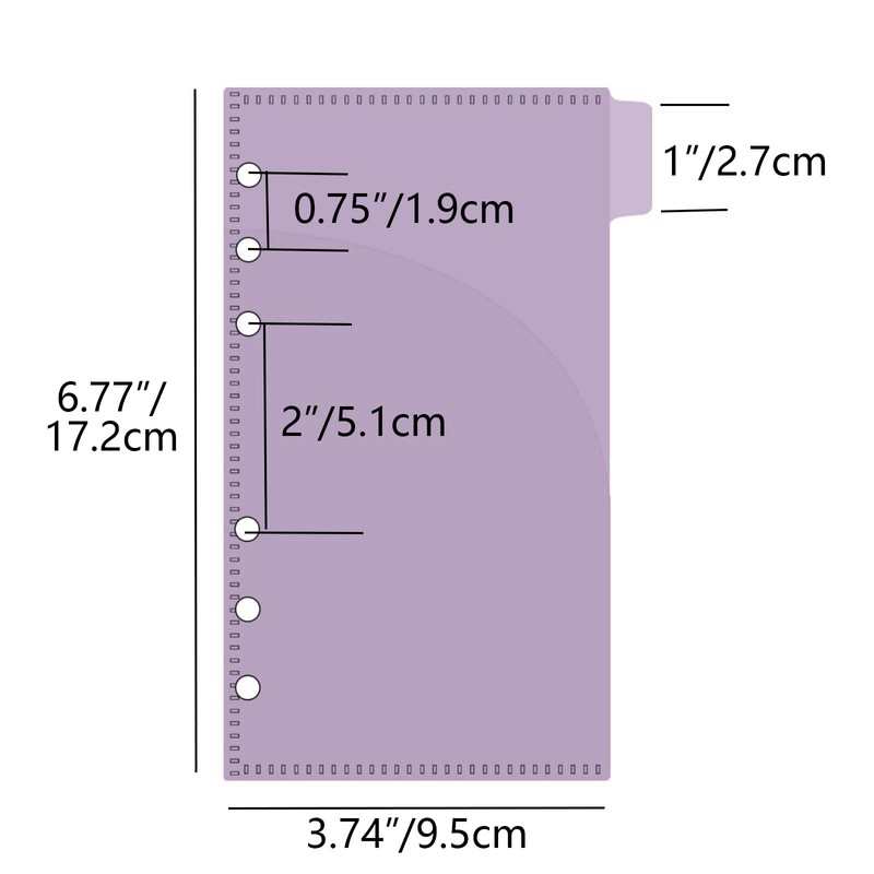 NatSumeBasics 12 A6 Binder Pocket Dividers Purple A6 Cash Envelopes