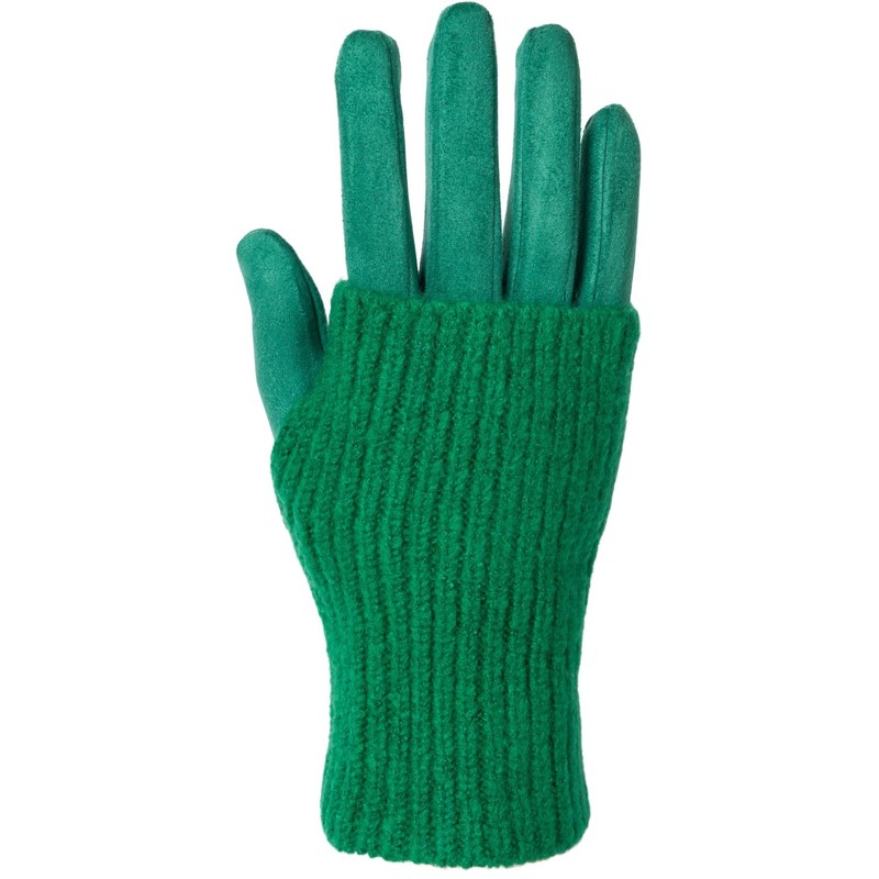 styleBREAKER 09010022 Women's Touchscreen Fabric Gloves with Removable Knitted Cuffs,