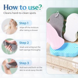 Esponja de Baño Exfoliante Mágico, Nuevos Esponjas de Baño y Ducha 3D Supersuave, Reutilizables para Eliminar Piel Muerta, Ideal para Adultos y Niños (Rosa y azul)