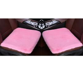 ZQX Car Seat Cover, Rabbit Fur Style, For Autumn & Winter, Hair Resistant, Warm, Fluffy, For Light Automobiles, For Normal Cars, Anti-Slip, Breathable, Square, Easy Installation, For Driver/Passenger