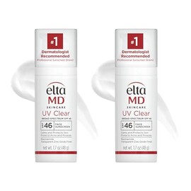 EltaMD EltaMD UV Clear Face Sunscreen SPF 46, Oil Free for Face with Zinc Oxide, Dermatologist Recommended Sunscreen Lotion,1.7 oz Pump (Pack of 2)