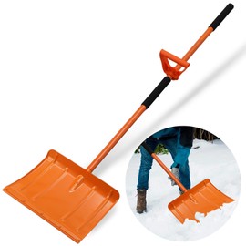 Large Portable Snow Shovel for Driveway,67.3inch Adjustable Lightweight Snow Shovel for Snow Removal,16inch Wide Blade Snow Shovel with Assisted Handle,Snow Removal for Driveway Walkway Car and Patio