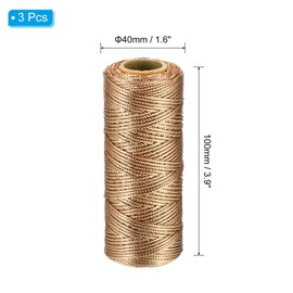 PATIKIL 330 Yards Decorative Metallic Bakers Twine, 3 Rolls Wrapping Twine String Rope DIY Tie Gift Packing Materials for Christmas Crafts Wedding Present,Beige