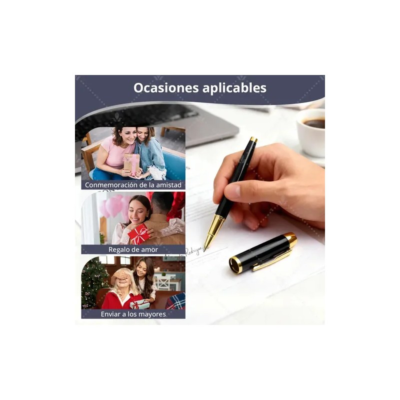 Bolígrafo Wiknices de Acero con Recambios y Estuche, Pack de