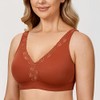 AISILIN Women's Wireless Bra Plus Size Full Coverage Seamless Unlined