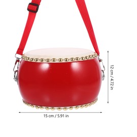 Ipetboom 1 Pc Drum Set for Kids, Toddler Drum Kids Drum Baby Drum Hand Drums for Kids Musical Toy Drum Set with Sticks and Straps Musical Instruments for Kids, 15x12cm Wooden Toys