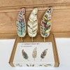DIY Mosaic Feather Art Kit, Wooden Base with Colorful Glass