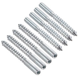 parte superior-VIGOR - 8 tornillos de doble cabeza M6 x 60 mm, tornillos de clavija de doble extremo, ganchos de clavija de tornillo, tornillos roscados de madera y pernos de máquina para muebles de