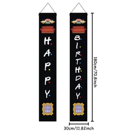 Friends Happy Birthday Door Couplet Banner Hanging On Boys and Girls Wizard Party Decoration Kids Film and TV Theme Party Supplies Welcome Porch Sign for Indoor Outdoor Use