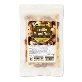 寿物産 白と黒 ダブルトリュフのトリュフミックスナッツ 150g 保存に便利なチャック袋 白トリュフオイルとサマートリュフ（黒トリュフ）を使用した芳醇な香り クルミ アーモンド カシューナッツ (150g（150g×1袋）)
