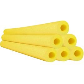 Chochkees Yellow Pool Noodles Swimming Hollow Core Foam Tube, Floating Thick Noodles for Floating, Pool Accessories, 52" (12-Pack)