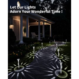 Mini Solar Lights Outdoor 16 Pack Waterproof Upgraded Bright LED Solar Garden Pathway Lights Stainless Steel Solar Powered Landscape Lighting Decor for Outside Yard Lawn Walkway Patio-Cool White