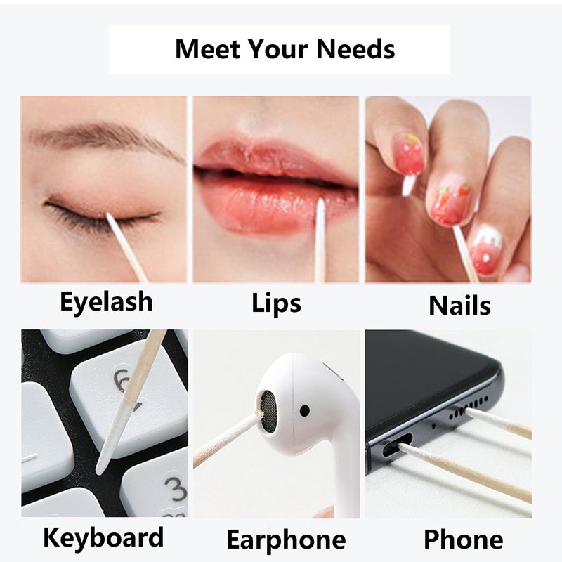 800PCS Pointed Cotton Swabs,4 inch Microblading Cotton Swab with Wooden