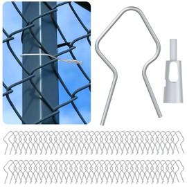 400-Pack T-Post Fence Clips with Free Drill Chuck Tool,Heavy-Duty 11-Gauge Galvanized Steel Wire Ties for T-Posts/U-Posts,Tool-Free,Installation on Farm,Garden & Livestock Fencing (Silver)