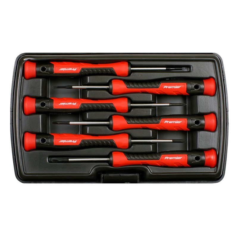 Sealey Premier Precision Screwdriver Set, 6pc, Slotted and Phillips -