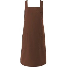 Albe BSS100 X-Shaped Apron, Albe Bib Apron, X-Shaped, Tuski Hanging, Simple, 6 Colors, Cool, Pockets Included, Multi-functional, For Food & Beverage, Cafe, Uniform,, C-71 Brown