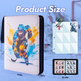 MewVeer Hockey Card Binder, Cards Binders Holds 900 Cards, 9 Pocket with Sleeves, Portable Cards Album for Sports Cards Collectors and Enthusiasts