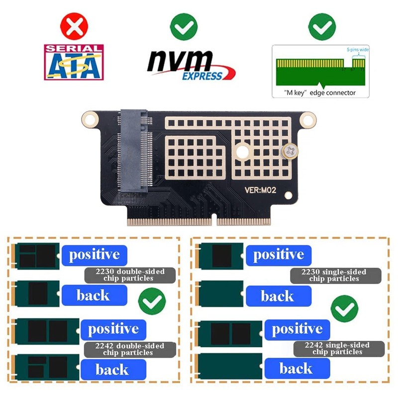 Nockchawon Replacement M.2 NVME SSD Convert Adapter Card Upgrade for