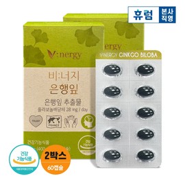 Hurum Version Bank Leaf Leaf Extract Jingco Memory 2 Box / 휴럼 비너지 은행잎 추출물 징코 기억력 2박스