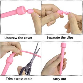 4Pcs Cuerda para Saltar Niño,2.8m Comba de Saltar Ajustable con Mango Madera y Cuerda de Algodón, Niños y Niñas Cuerda Para Saltar para Fitness, Pérdi