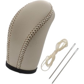 ACROPIX Funda de Perilla de Palanca de Cambios de Cuero Sintético para Coche Transmisión Automática Fundas Protectoras de Palanca de Cambios para Nissan Pathfinder 2013-2020 Beige Partes de Coche