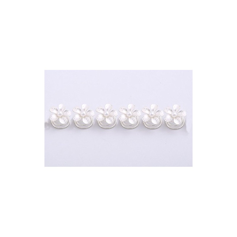 Bridal Jewellery Curlie Curlies Blossom Pearl Pack of 6
