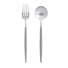 Cutipol GOA Warm Grey/Matte Silver Dinner Fork Spoon Set