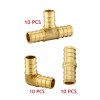 EFIELD 30PCS 1/2" PEX Crimp Brass Fittings Elbow, Coupling, Tee(10