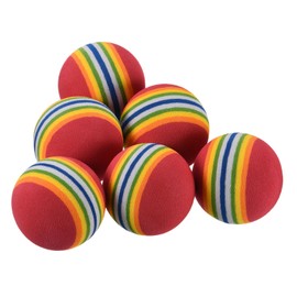 M METERXITY 10 Pack Golf Foam Balls - EVA Sponge Limited Flight Training Balls, Light & Soft, Apply to Indoor Training/Hitting Mat (42mm, Rainbow)