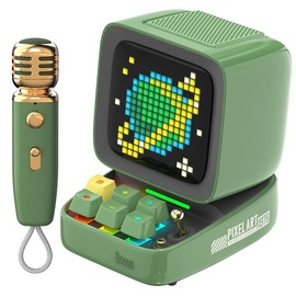 Divoom Ditoo-Mic Mini Karaoke Machine Pixel Art Bluetooth Speaker - Color: Green