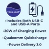 Varilight Double Switched Plug Socket With USB A+C Charging -