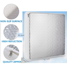 2 Pack RV Vent Insulator RV Skylight Cover with Reflective Surface Universal Camper Skylight Shade for Vent Inside Camper Trailer (2 pack 14 * 14 * 3") | Peaoop