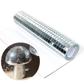 REDODECO 3500Pcs Real Glass Silver Mirrors Mosaic Tiles Sticker for Craft Square Glass Tiles Self Adhesive,5mm by 5mm (Silver, 3500PCS)