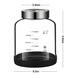 2l Fermentation Tank with Manual and Automatic Vent Valve, Wide Mouth Mason Tank with Anti Slip Base and Scale, Used for Making Kimchi, Kimchi, Kimchi