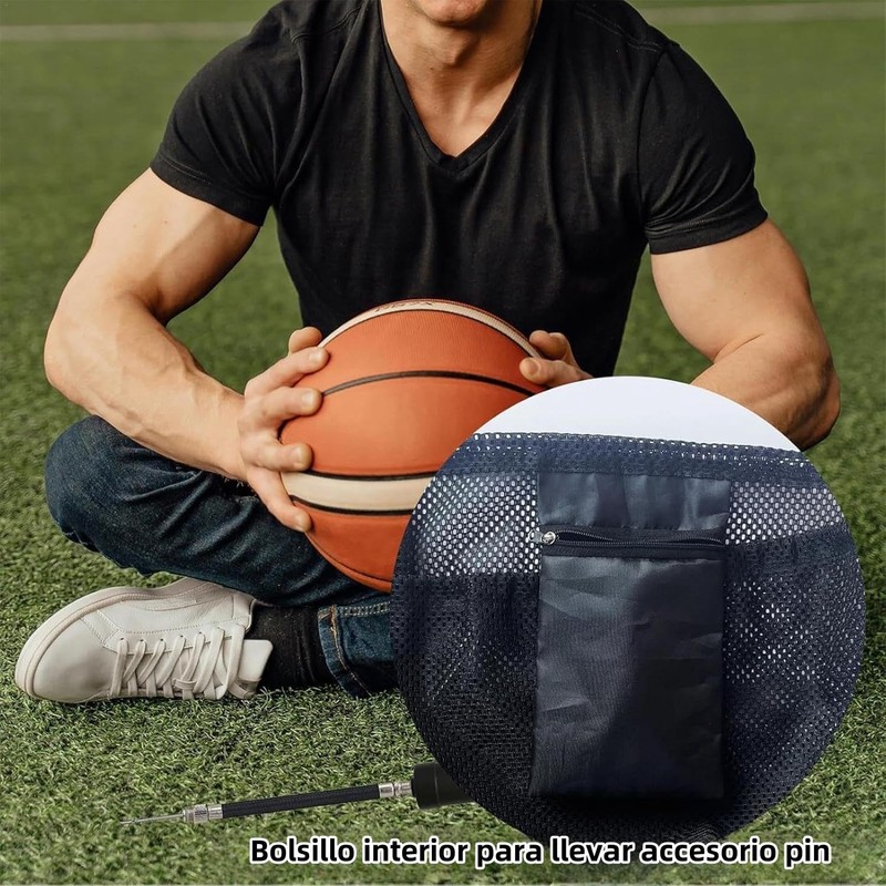 THJOPOKEEL Bolsa de Malla para Baloncesto, Transporte con Cordón Resistente,