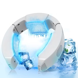 Neck Cooler with Cooling Plate (2024 Strongest Cooling Model & Peltier Element & -17°C Instant Cooling) Neck Cooler, 3 Cooling Braids, Strong and Low Mode, Neck Fan Type-C Power Supply, Quiet &