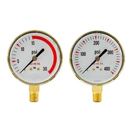 Low and High Pressure Replacement Gauges for Acetylene Regulator 2" x 30 psi and 400 psi