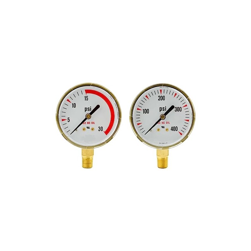 Low and High Pressure Replacement Gauges for Acetylene Regulator 2"