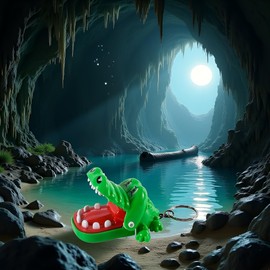 Green Crocodile Teeth Toy Classic Crocodile, Crocodile Biting Fingers Dentist Games Funny Alligator Teeth Game Decompression Keychain, Novelty Practical Joke Car Keychain