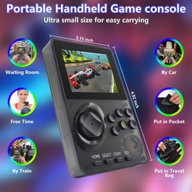 16 Bit Game Console 2.8-inch Super Wide Lcb Preloaded 100 HD Handheld Video Game Seniors Electronic Games Player Birthday Present Xmas (Transparent Gray)