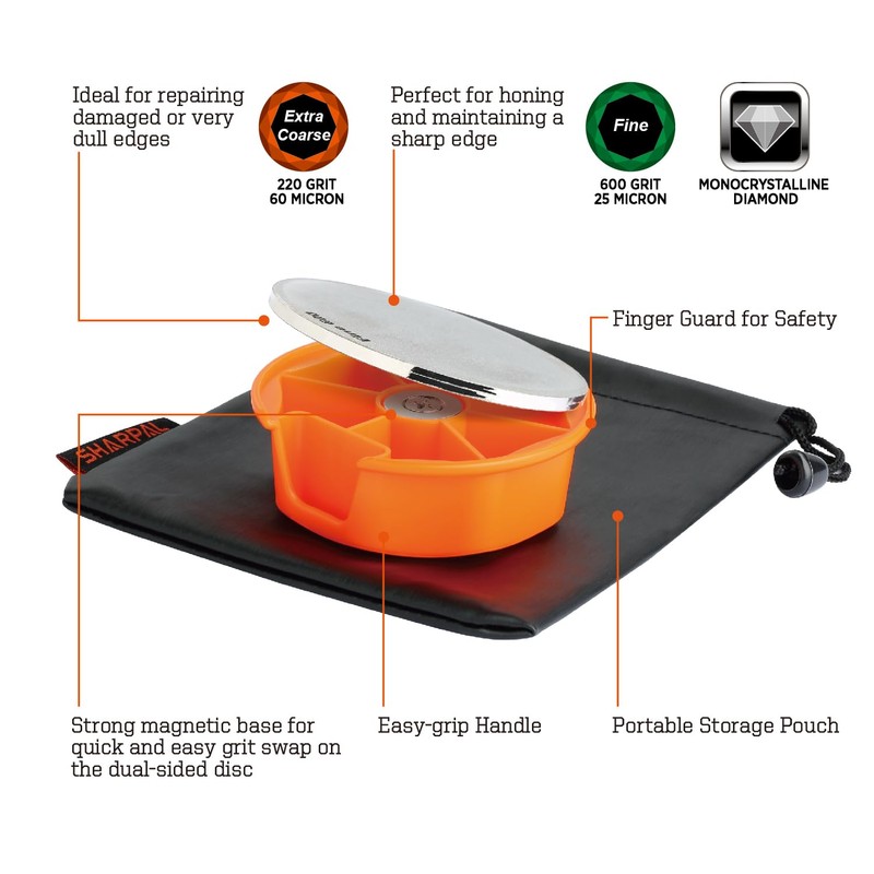 SHARPAL 216N Dual-Grit Multi-Purpose Diamond Sharpening Stone Knife Tool Sharpener