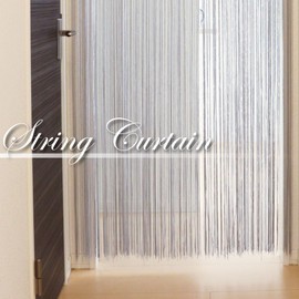 Noren Workshop 21568 String Curtain Hinoren, String Screen, Beauty Salon, Gray, Width 35.4 x Length 82.7 inches (90 x 210 cm)