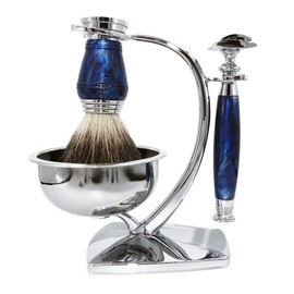 Magyfosia Premium Wet Manual Double Edge Safety Razor Shaving Set with 10 Original Blades, Shave Brush, Stainless Steel Soap Bowl, Barbershop Grooming Shaver Set for Men