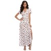 Women's Boho Floral Maxi Dress Summer Button Up Split Flowy