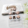 CEWEWP Black French Tip Press on Toenails Summer Black Bow