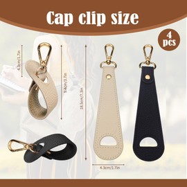 Sekonow 4 Pack Hat Clip for Travel on Bag, PU Leather Hat Holder for Travel Backpack Purse without Indentation, Cap Holder Carrier Strap for Baseball, Snapback, Ponytail Cap (Black + White)