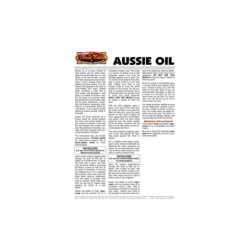 U-Beaut Polishes PKSWAUS2 Aussie Oil (2 oz.)