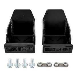 Borne Off-Road Rear Shock Skid Plates compatible with 2021+ Ford Bronco Black