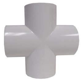 ERA Sch 40 PVC 2 Inch Cross Fitting, Socket Connection – NSF Compliant, White PVC, Ideal for Flow Diversion and Pipe Junctions